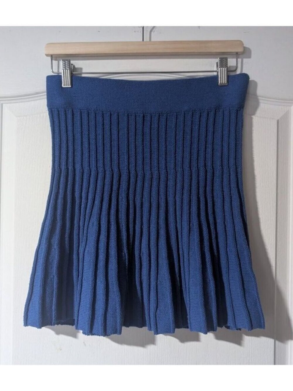 Zara | Pleated Knit Skirt In Blue - Picture 5 of 12